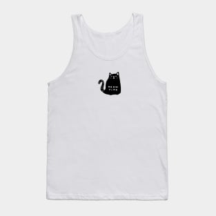 Meow time black cat drawing Tank Top